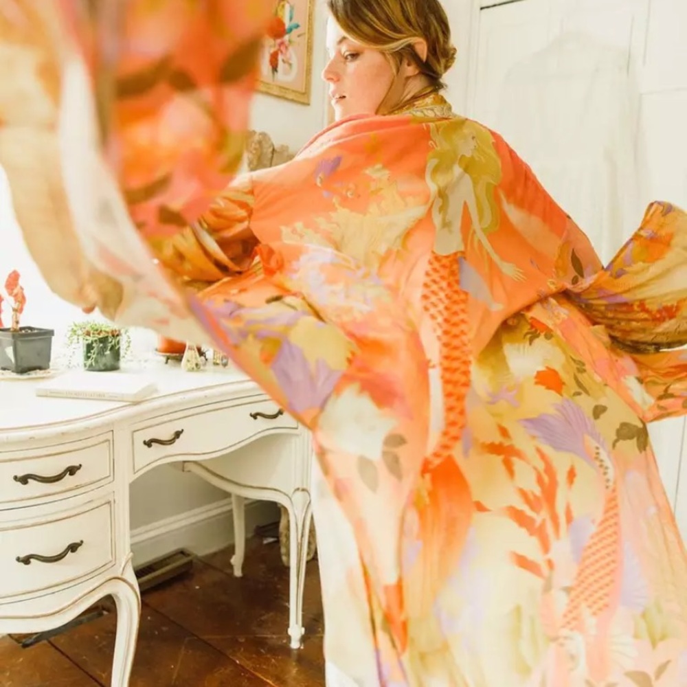 Mermaid Dreams Boho Kimono Duster Robe Coverup - Picture 13 of 13